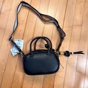 Zara Black Mini Bag with Gold Accents
